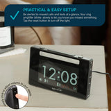 Serene CentralAlert Dual Alarm Clock w/Wireless Doorbell Chime and Bed Shaker